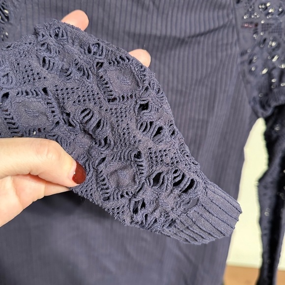 Intimately Free People Grape Purple Ribbed Long Sleeve Size M/L - Picture 4 of 5